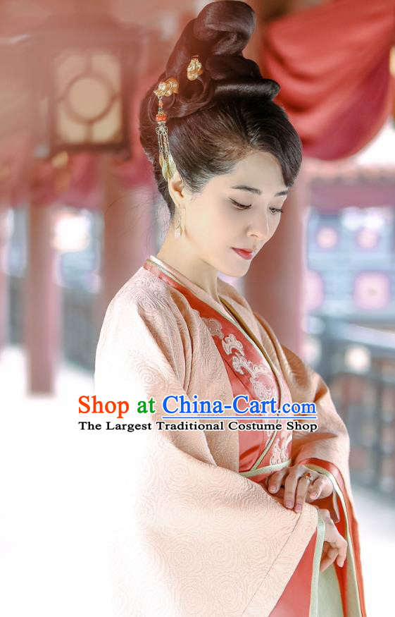 Chinese Historical Drama Swords of Legends Ancient Female Swordsman Fu Qingjiao Costume and Headpiece for Women