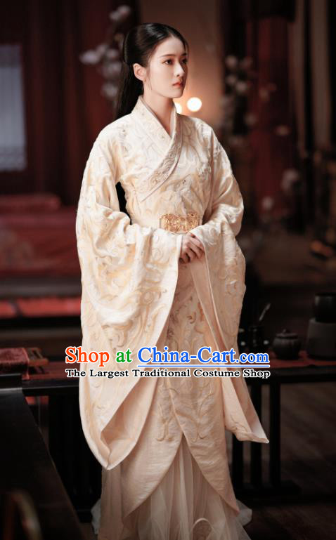 Chinese Ancient Royal Princess Rong Le Historical Drama Princess Silver Costume and Headpiece for Women