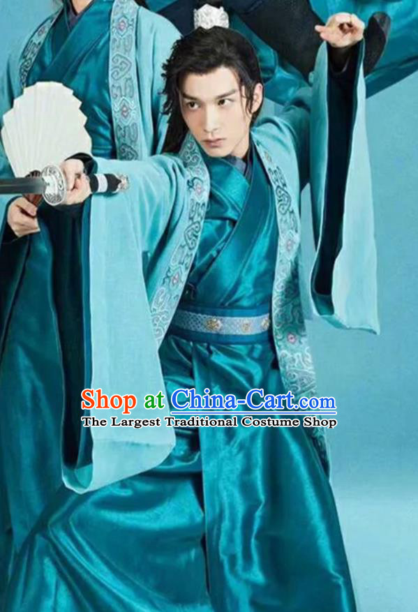 Chinese Drama The Love By Hypnotic Ancient Childe Swordsman Gong Yuanhan Historical Costume and Headwear for Men