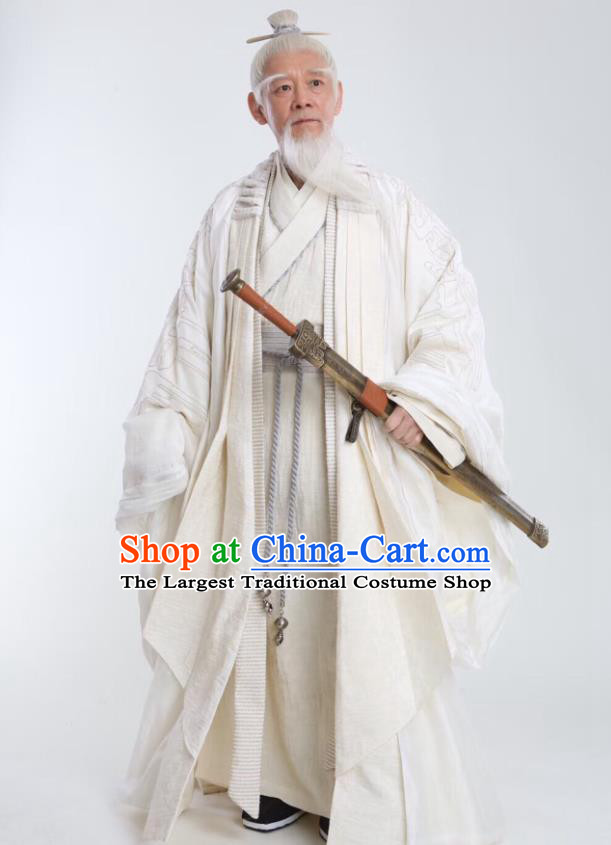 Drama Sword Dynasty Chinese Ancient Swordsman Xue Wangxu Costume and Headpiece Complete Set