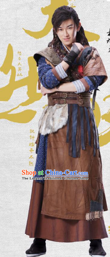 Drama Demon Catcher Zhong Kui Chinese Ancient Swordsman Mu Tianran Zhong Kui Costume and Headpiece Complete Set