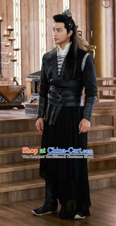 Drama Cinderella Chef Chinese Ancient Prince Swordsman Xia Chunyu Costume and Headpiece Complete Set