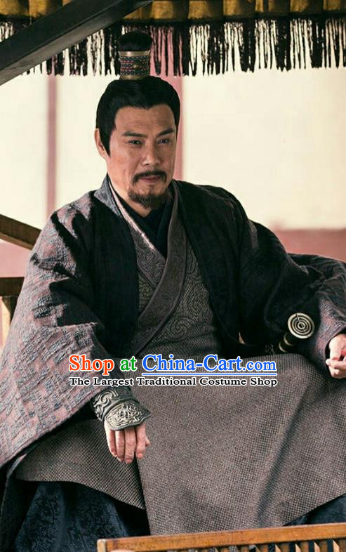 Drama Hero Dream Chinese Ancient Han Dynasty Minister Xiang Liang Costume and Headpiece Complete Set