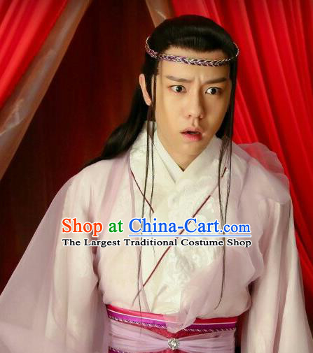 Drama Men with Sword Chinese Ancient Young King Ling Guang Costumes and Hair Accessories