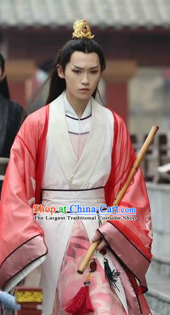 Drama Men with Sword Chinese Ancient Royal Prince Murong li Hanfu Costumes and Hair Accessories for Men