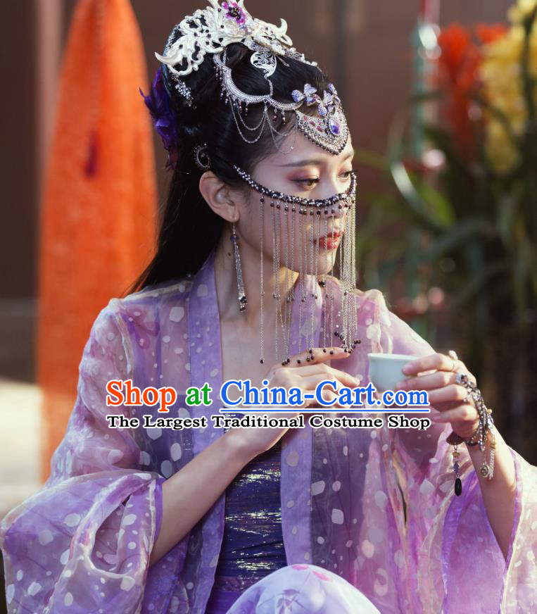 Chinese Ancient Dancer Su Yiyi Dress Historical Drama Jueshi Qianjin Costume and Headpiece for Women