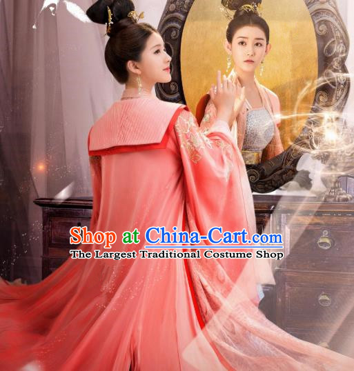Chinese Ancient Princess Tan Chuan Hanfu Dress and Hair Accessories Historical Drama Love of Thousand Years Across A Man Costumes
