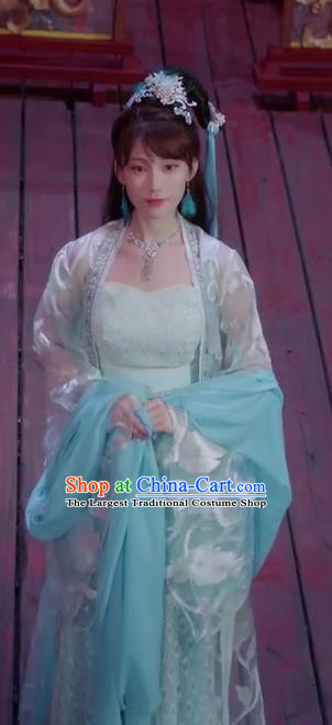 Chinese Ancient Noble Lady Tang Meng Dress Historical Drama Jueshi Qianjin Costume and Headpiece for Women