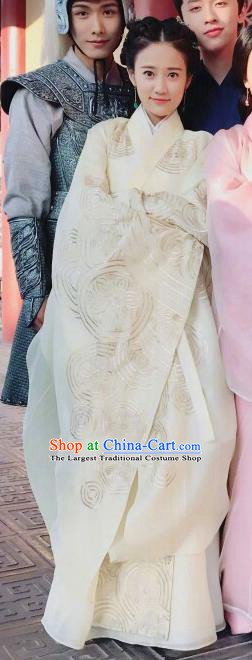 Chinese Ancient Princess Yellow Hanfu Dress Historical Drama King Is Not Easy Wu Shuang Costumes and Hair Accessories