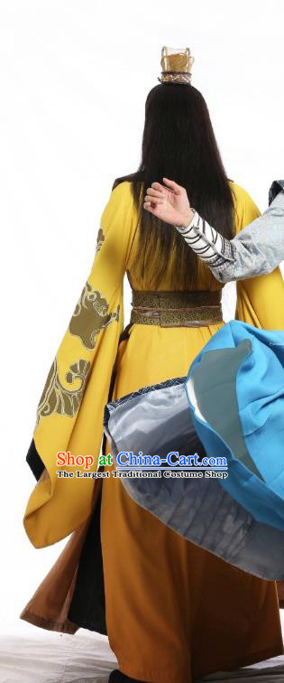 Drama Men with Sword Chinese Ancient Swordsman Zhong Kunyi Costume and Headpiece Complete Set