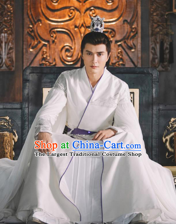 Chinese Ancient Emperor Song Xuanren Drama Sansheng Sanshi Pillow Eternal Love of Dream Costume and Headpiece Complete Set