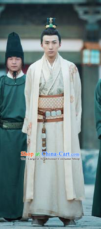 Chinese Ancient Prince Apparel Clothing and Jade Hairpin Drama Pingli Fox Mu Suyu Costumes and Hair Crown