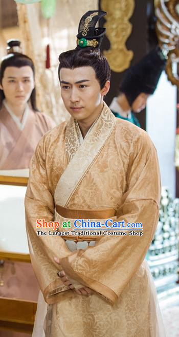 Chinese Ancient Crown Prince Clothing and Jade Hairpin Drama Pingli Fox Mu Suyu Apparel Costumes and Hair Crown