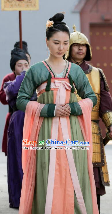 Chinese Ancient Palace Lady Historical Costumes and Hairpin Drama Tang Dynasty Tour Ling Long Hanfu Dress