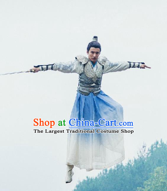 Chinese Ancient Taoist Armor Clothing and Hairdo Crown Drama The Taosim Crandmaster Swordsman Kun Lun Costumes