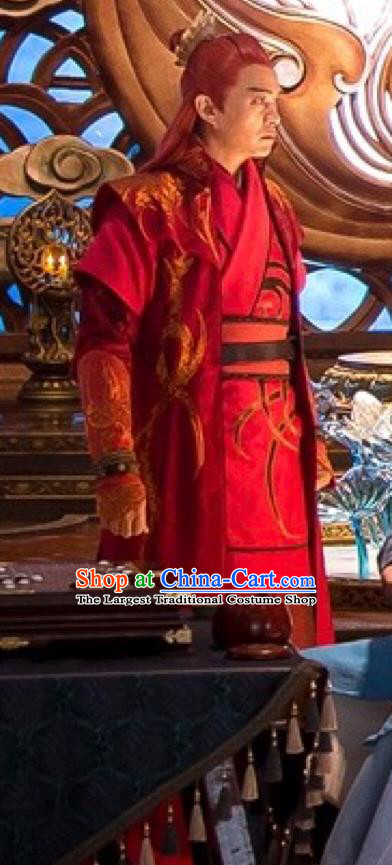 Chinese Ancient Clothing and Hairdo Crown Drama The Taosim Crandmaster Swordsman Red Costumes