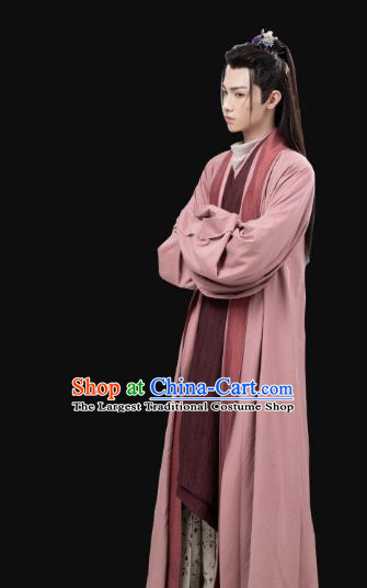 Chinese Ancient Young Swordsman Red Clothing and Hairdo Crown Drama the Birth of the Dream King Physician Yan Costumes