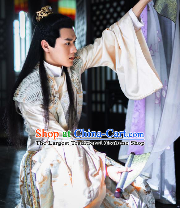 Chinese Ancient Swordsman Clothing and Hairdo Crown Drama The Romance of Hua Rong Prince Jin Yiwen Costumes