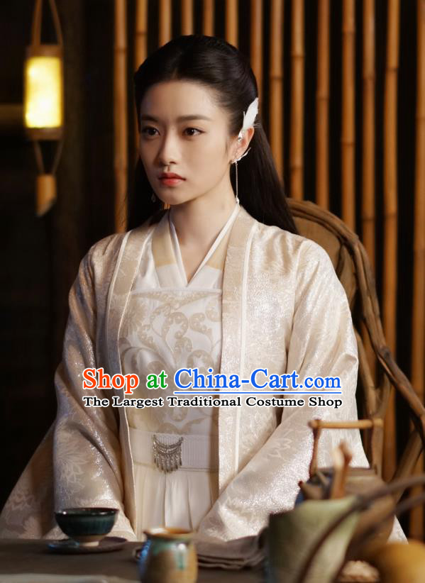 Chinese Ancient Princess of the Biyi Bird Tribe Drama Sansheng Sanshi Pillow Eternal Love of Dream Xiangli Ju Nuo Dress and Hair Accessories Complete Set