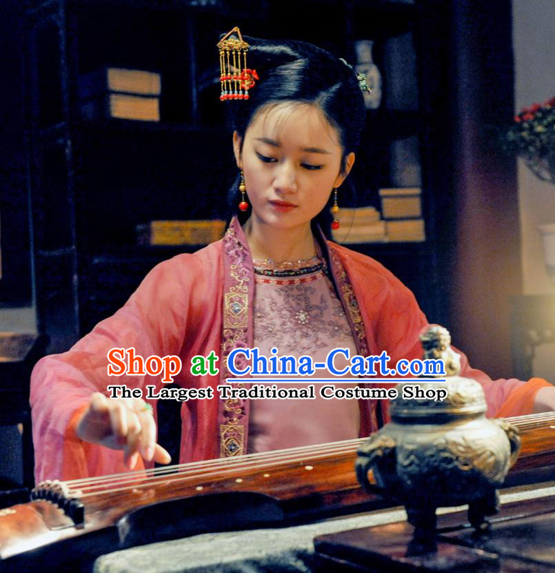 Chinese Ancient Ming Dynasty Hooker Garment and Headpieces Drama The Great Shaolin Li Zhenzhen Costumes