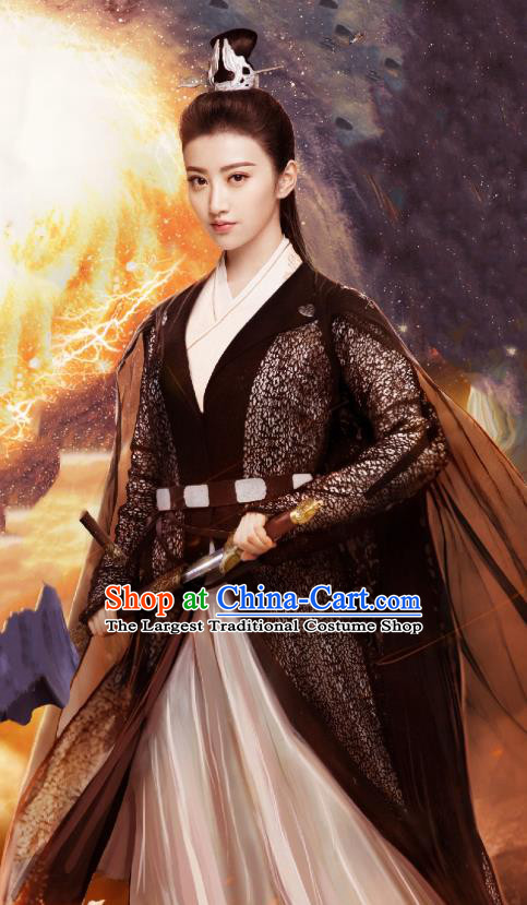 Chinese Ancient Wuxia Drama Swordswoman Garment The King of Blaze Apparels Dress and Headwears Situ Fengjian Costumes