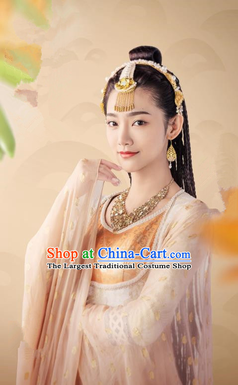 Chinese Ancient Princess Dress Apparels Garment and Headpieces Drama To Get Her Murong Xianyue Costumes