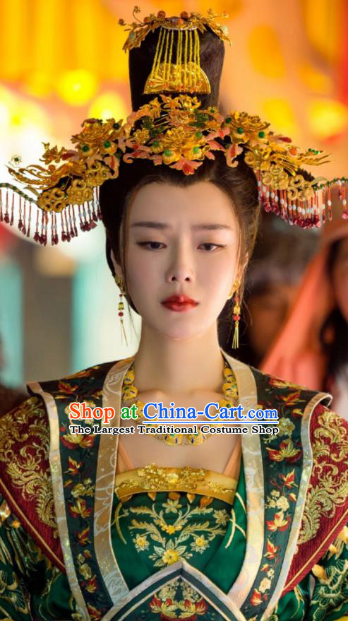 Chinese Ancient Apparels Princess Garment and Hair Jewelries Wuxia Drama The King of Blaze Zhao Ping Dress Costumes