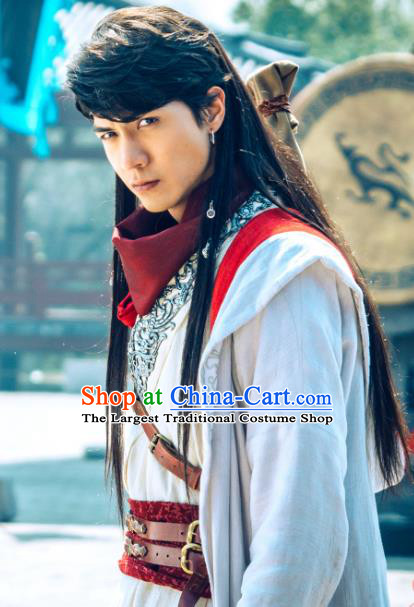 Chinese Ancient Young Knight Apparels Garment and Helmet Wuxia Drama The Lost Swordship Swordsman Yi Feng Costumes