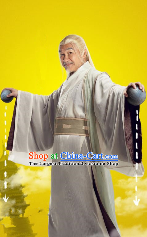 Chinese Ancient Castellan Apparels Costumes and Headwear Wuxia Drama Xiya Xia Swordsman Leader Zuo Qiuzi Garment