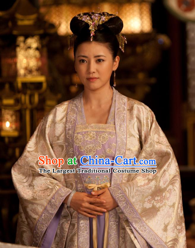 Chinese Ancient Infanta Garment Costumes and Hair Accessories Drama The World of Love Noble Princess Du Siyu Dress