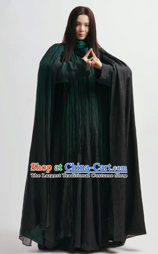 Chinese Ancient Tang Dynasty Witch Hanfu Dress Apparels Costumes and Headpiecess Drama Wu Xin The Monster Killer Sorceress Liu Qingluan Garment