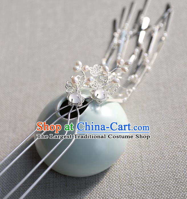 Chinese Ancient Tassel Hair Clips Jewelry Headwear Hair Accessories Pearls Hairpin for Women