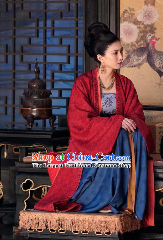 Chinese Ancient Song Dynasty Empress Cao Danshu Dress Historical Costumes and Headdress Drama Serenade of Peaceful Joy Jiang Shuying Garment