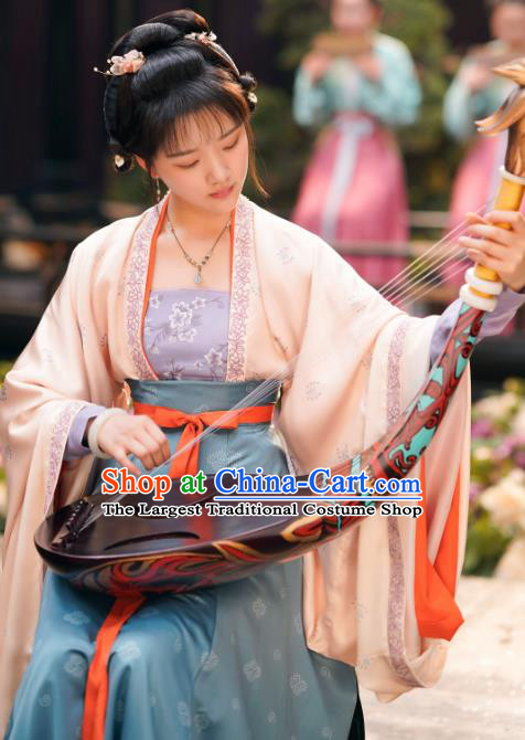 Chinese Ancient Song Dynasty Princess Fukang Historical Costumes and Headpieces Drama Serenade of Peaceful Joy Zhao Huirou Hanfu Dress Garment