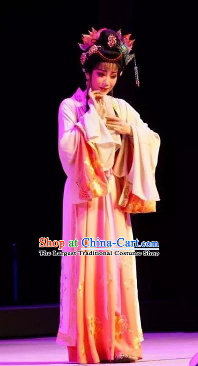 Chinese Peking Opera Dan Costumes Double Pearl Phoenix Rich Lady Hua Dingjin Apparel Garment and Headpieces