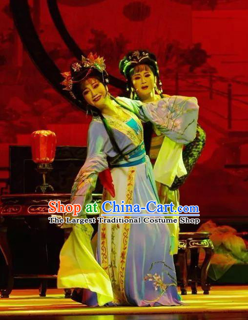 Chinese Peking Opera Diva Dan Costumes Double Pearl Phoenix Rich Female Hua Dingjin Apparel Garment and Headpieces