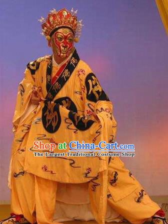 Chinese Peking Opera Monk Apparel A Monkey King Costumes Martial Male Frock Robe Garment and Headwear