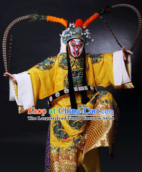 Chinese Peking Opera Garment Takefu A Monkey King Costumes Wusheng Martial Male Sun Wukong Apparel Embroidered Robe and Headwear