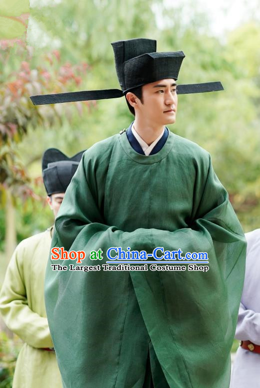 Ancient Chinese Song Dynasty Official Apparel Historical Costumes and Hat Drama Serenade of Peaceful Joy Chancellor Han Qi Garment