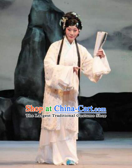 Traditional Chinese Peking Opera Rich Lady Dress Apparel Li Qingzhao Poetess Costumes Garment and Headwear