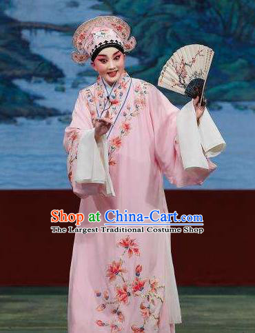 Chinese Beijing Opera Xiaosheng Garment Butterfly Fairy Tale Apparels Costumes Young Men Niche Pink Robe and Hat