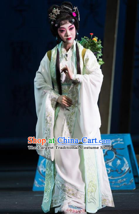Traditional Chinese Peking Opera Zhu Yingtai Dress Apparel Butterfly Fairy Tale Costumes Rich Lady Hua Tan Garment and Headwear