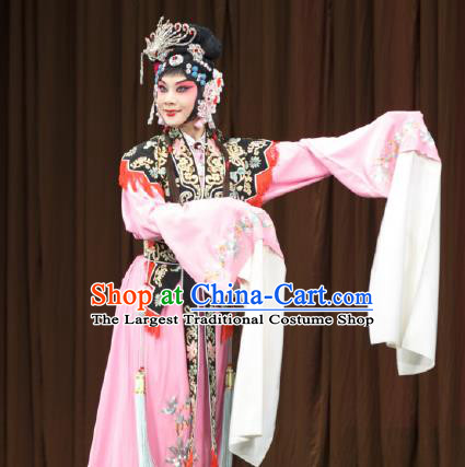 Chinese Peking Opera Rich Female Garment Costumes Traditional Lv Bu and Diao Chan Apparels Diva Hua Dan Dress and Headwear