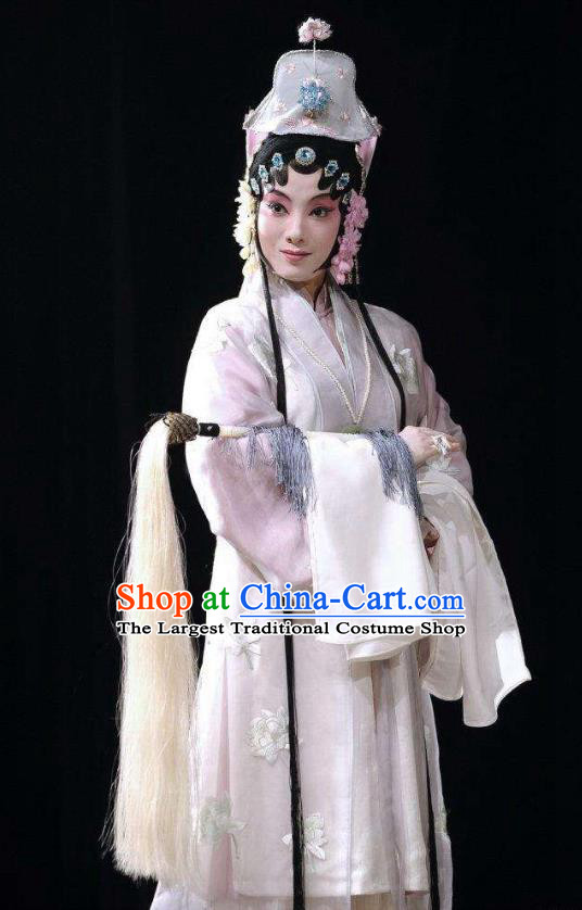 Chinese Traditional Peking Opera Laodan Kun Opera Jade Hairpin Costumes Apparel Hua Tan Chen Jiaolian Garment and Headwear