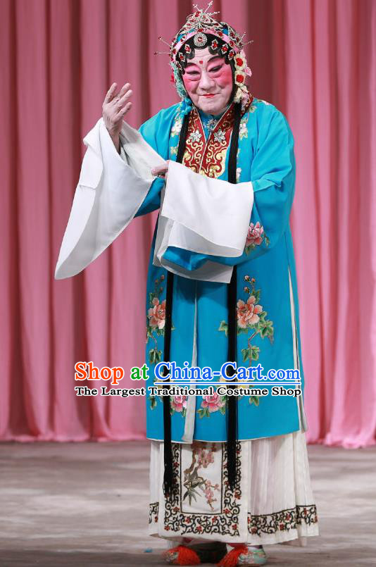 Traditional Chinese Peking Opera Female Dress Garment Return of the Phoenix Costumes Blue Apparels and Headwear
