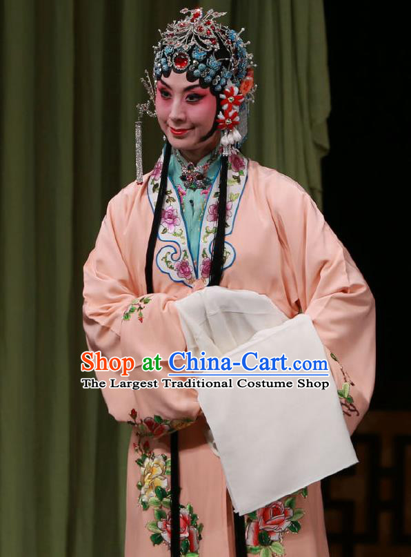 Traditional Chinese Peking Opera Rich Lady Dress Garment Return of the Phoenix Costumes Young Female Orange Apparels and Headwear
