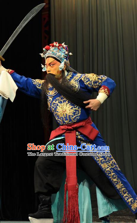Chinese Beijing Opera Martial Men Garment Peking Opera Judge Bao and the Qin Xianglian Case Apparels Takefu Wang Chao Costumes and Hat