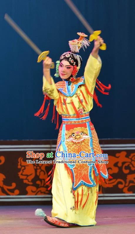 Traditional Chinese Peking Opera Wudan Dress Farewell My Concubine Costumes Martial Female Yu Ji Garment and Headwear