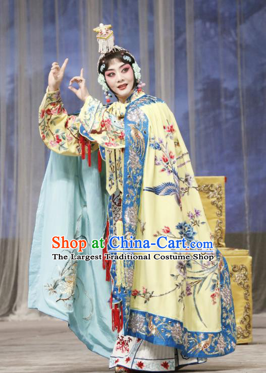 Traditional Chinese Peking Opera Actress Garment Dress Farewell My Concubine Martial Lady Yu Ji Costumes with Cloak and Headdress