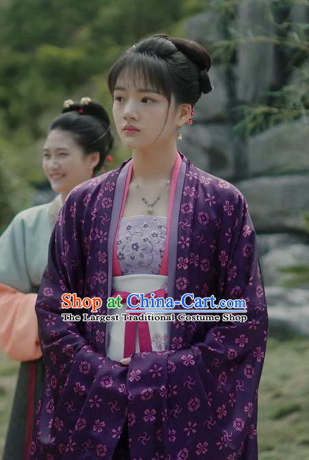 Ancient Chinese Princess Historical Garment Song Dynasty Drama Serenade of Peaceful Joy Zhao Huirou Apparel Costumes and Headpieces Complete Set